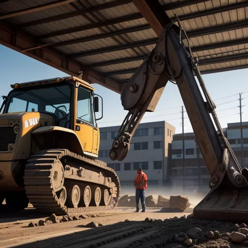 Inspecting a used excavator