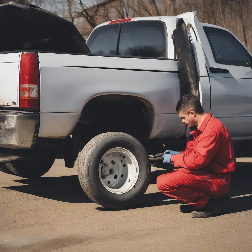 Inspeção de uma câmara de ar usada