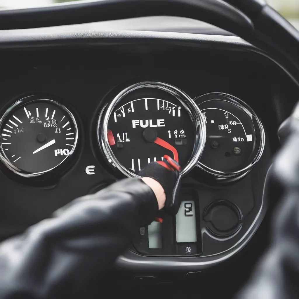 Checking car fuel gauge