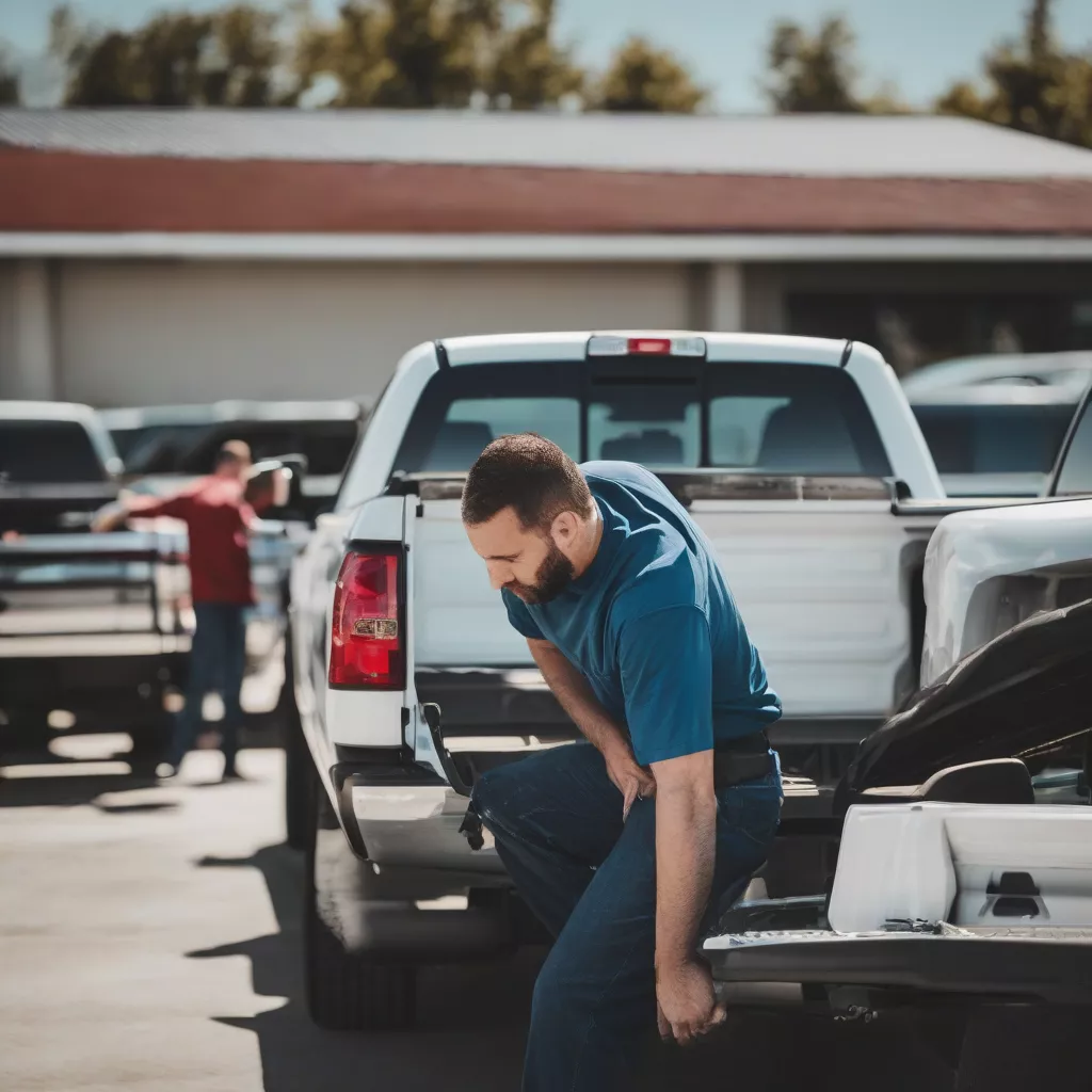 販売店で2018年式ピックアップトラックをチェック