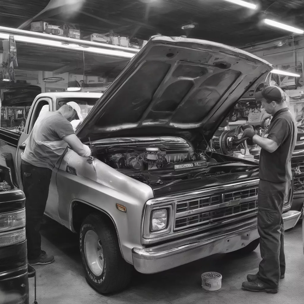 Inspecting a used pickup truck before purchase