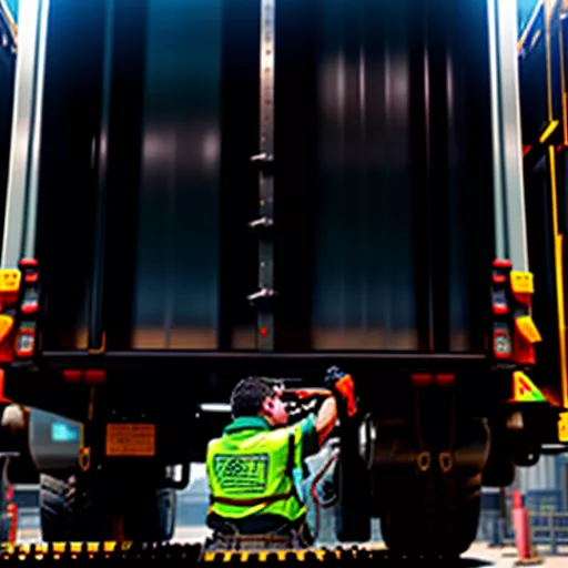 Inspecting a 5-ton crane truck