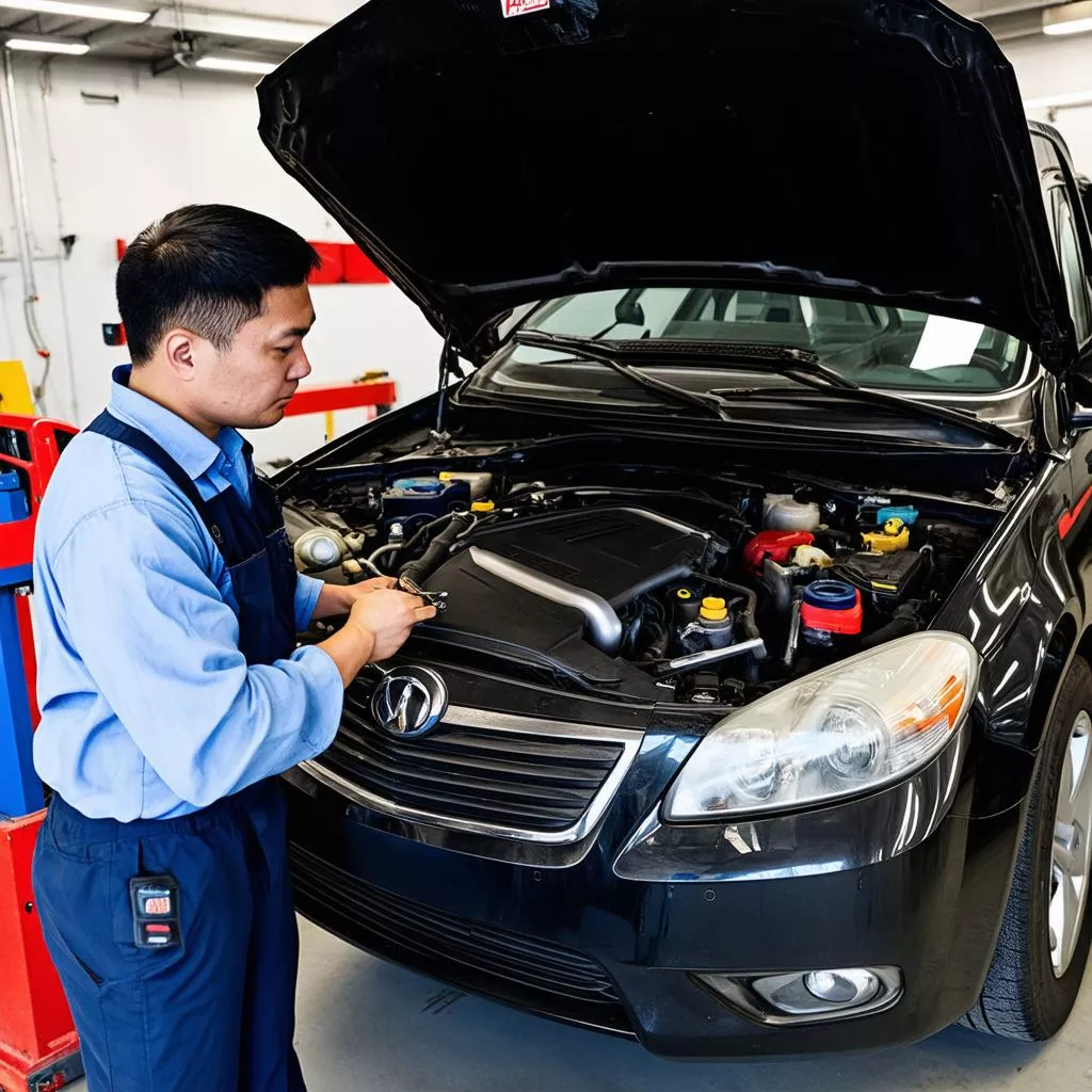 Kiểm tra xe ô tô cũ tại Bình Dương