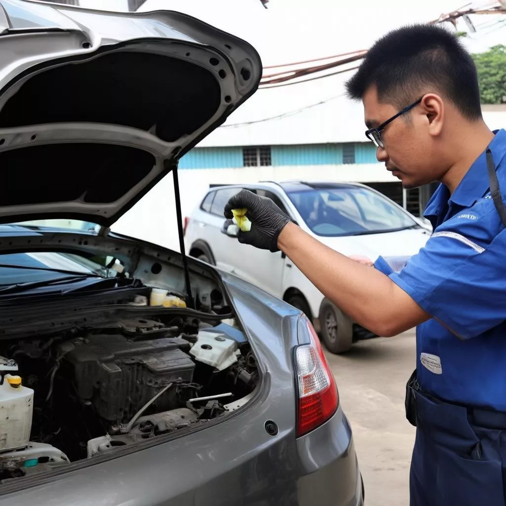 Kiểm tra xe ô tô cũ tại Tam Kỳ