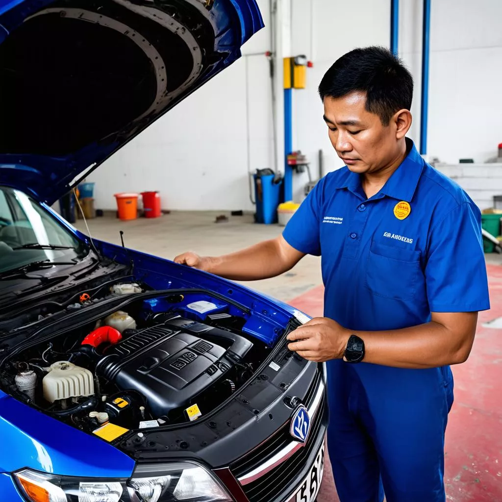 Vinh市での中古車点検