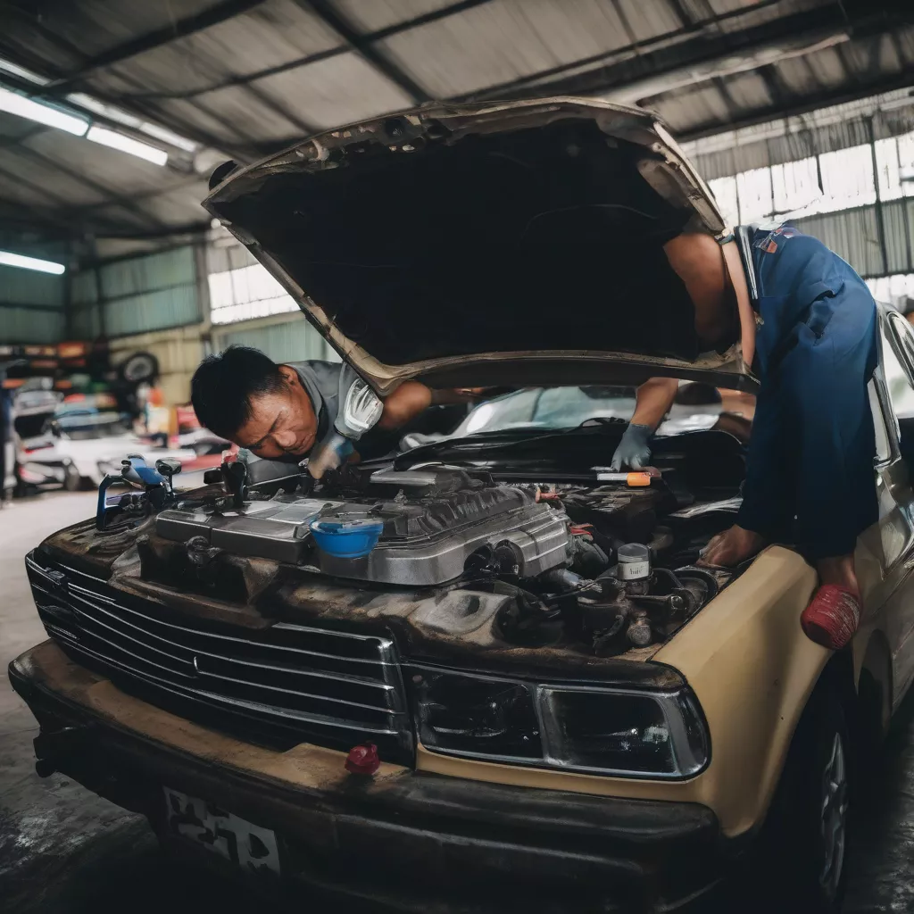 Kiểm tra xe ô tô tại gara ở Hải Phòng