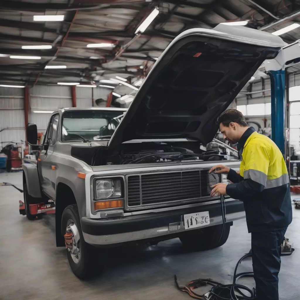 Truck Undergoing Inspection