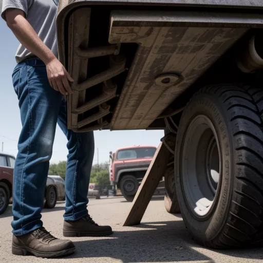 Inspecting a used truck bed