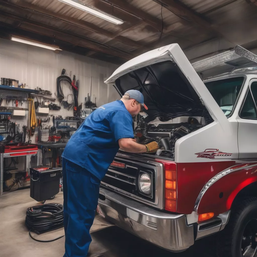 Inspeção de um camião usado