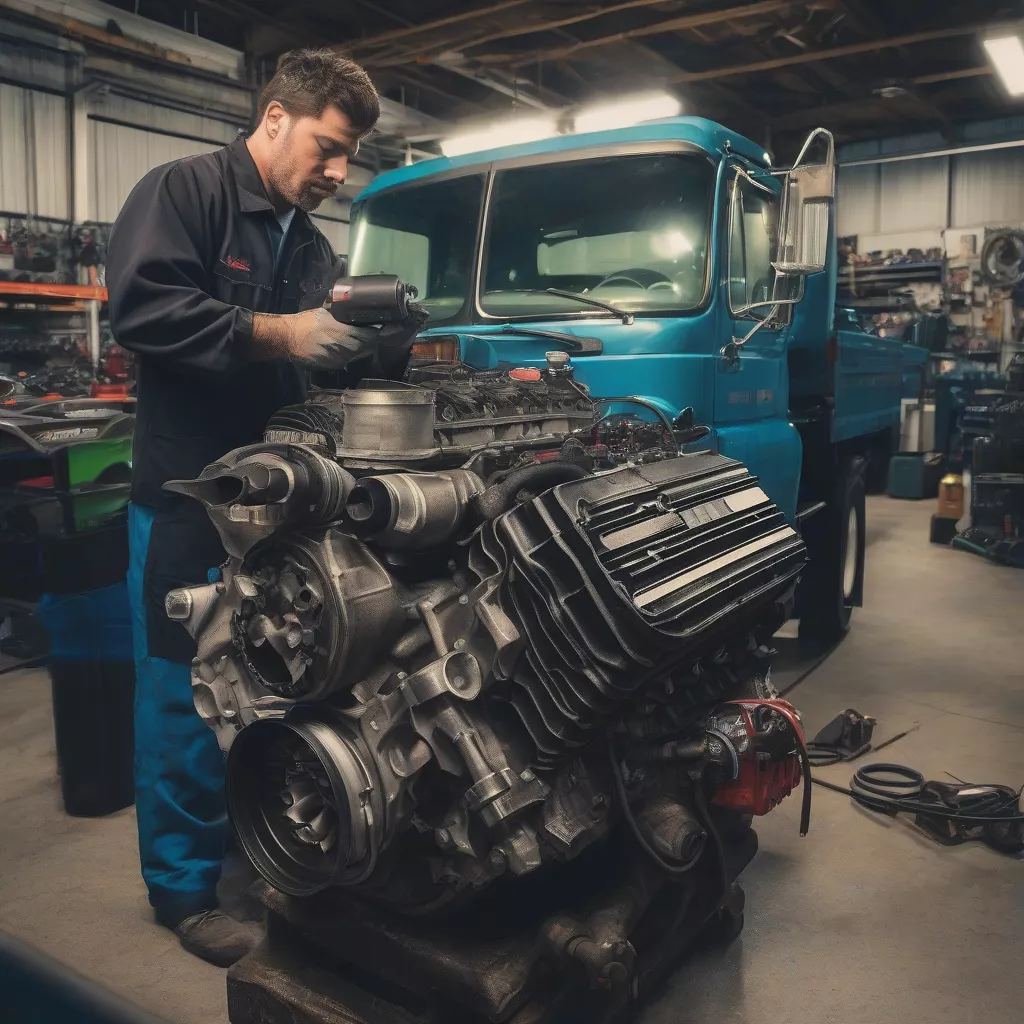 Inspecting a used truck