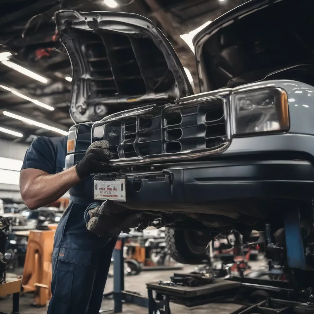 Inspecting a used truck