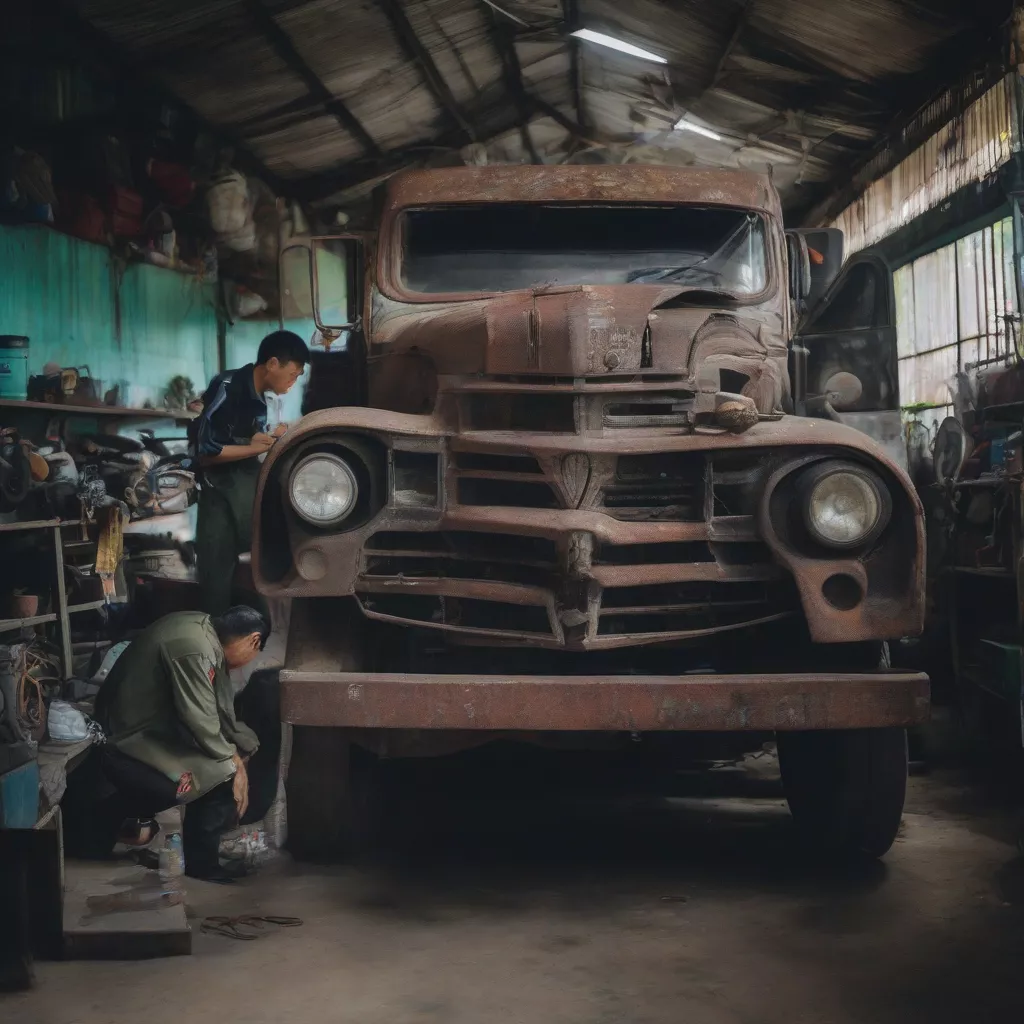 Kiểm tra xe tải cũ tại Gia Lai