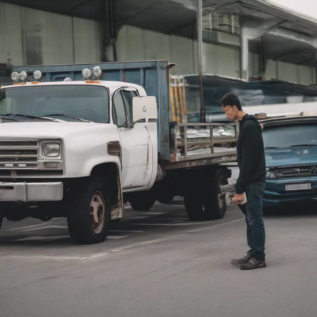 Truck undergoing a thorough inspection