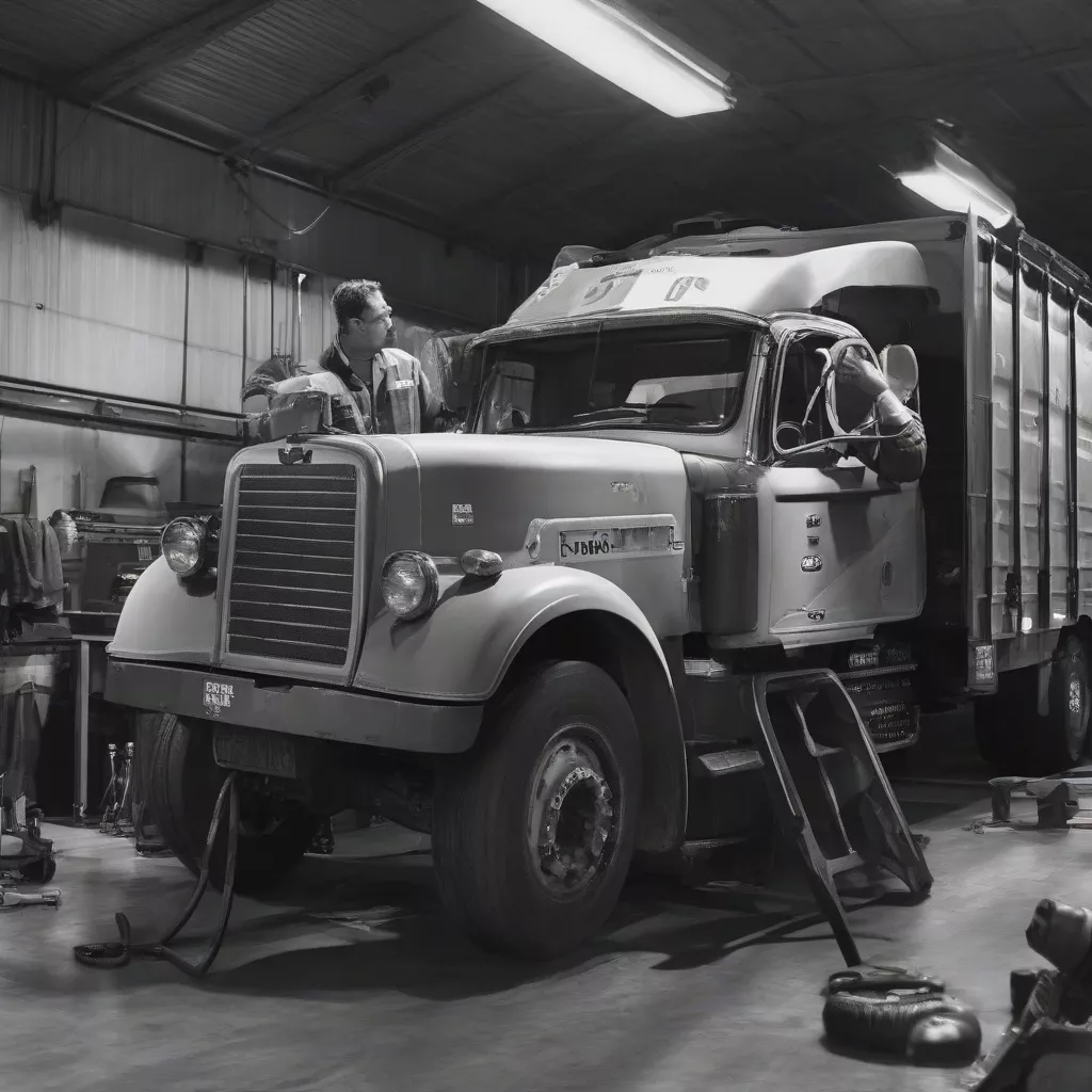 Inspecting a truck after repairs