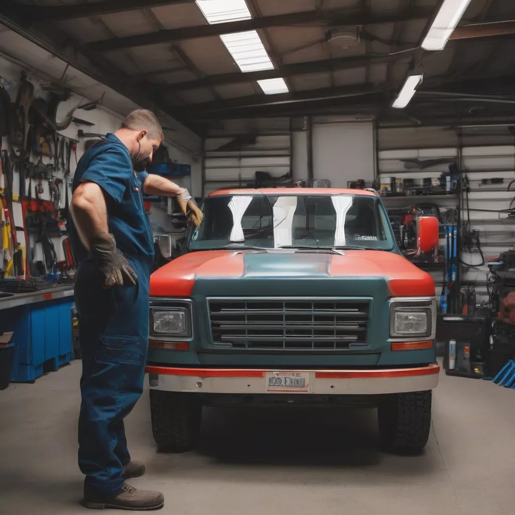 Truck inspection at a garage
