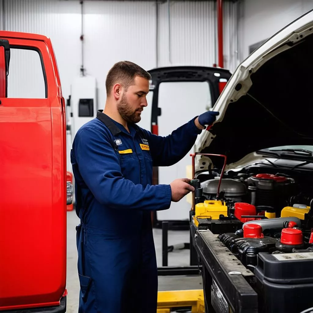 Truck Inspection at a Garage