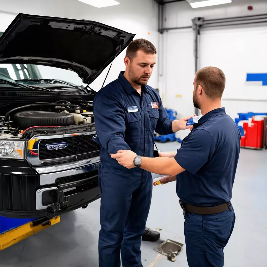 引き渡し前のトラックの検査
