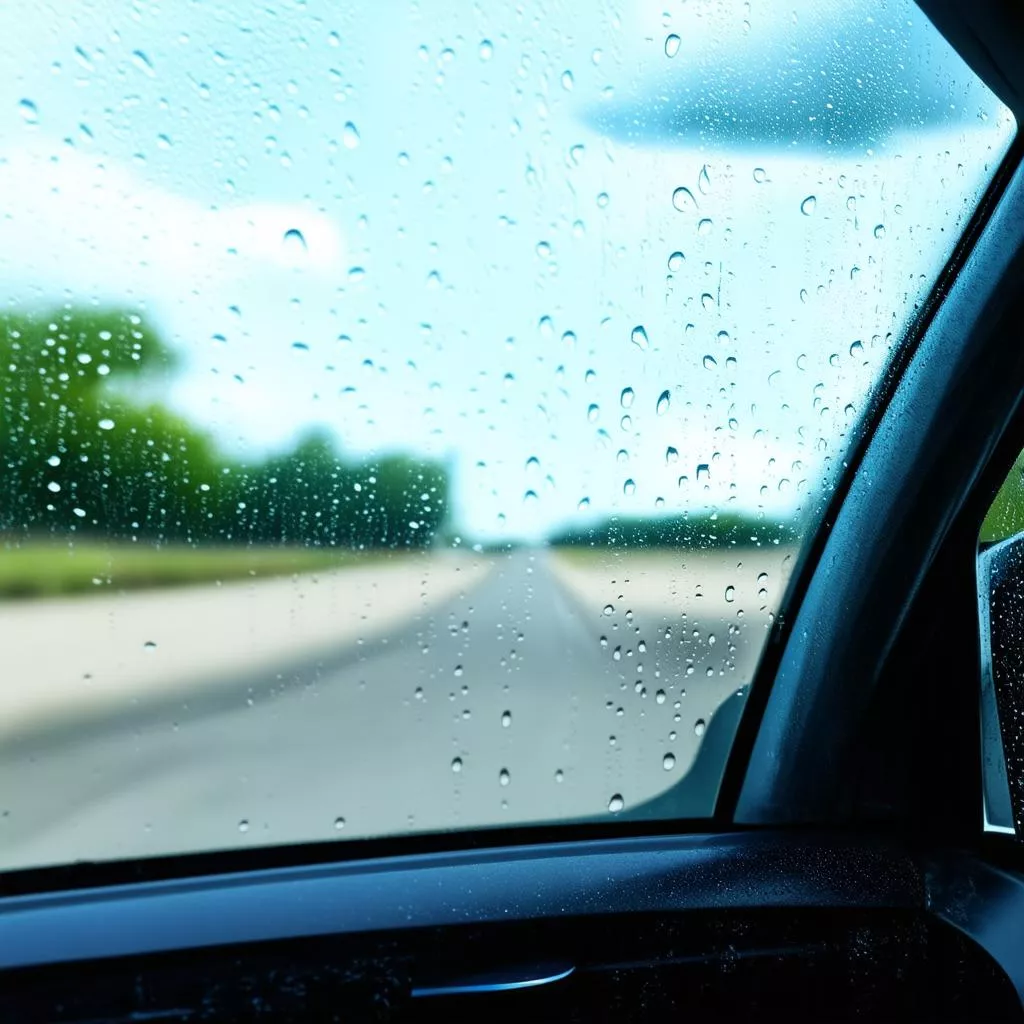 Kính lái ô tô sạch bóng