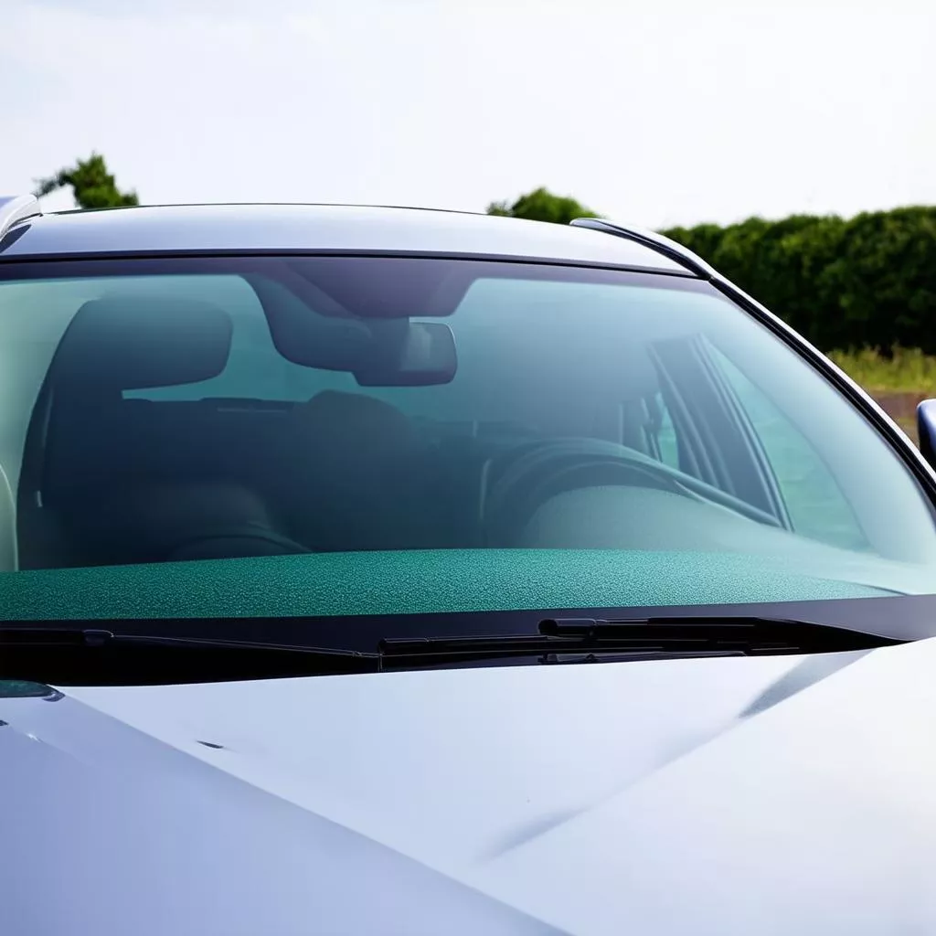 Crystal clear car windshield ensuring safe driving