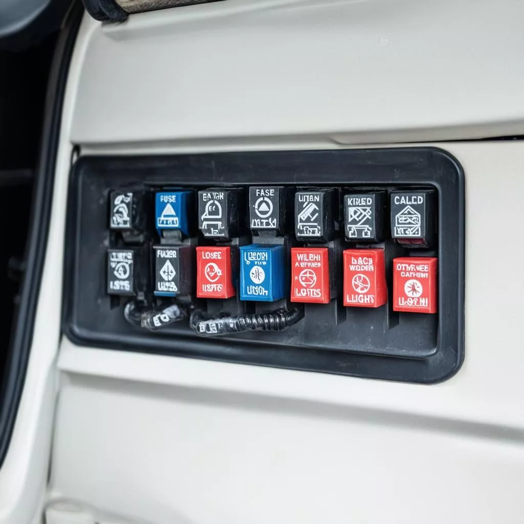 Car fuse box symbols