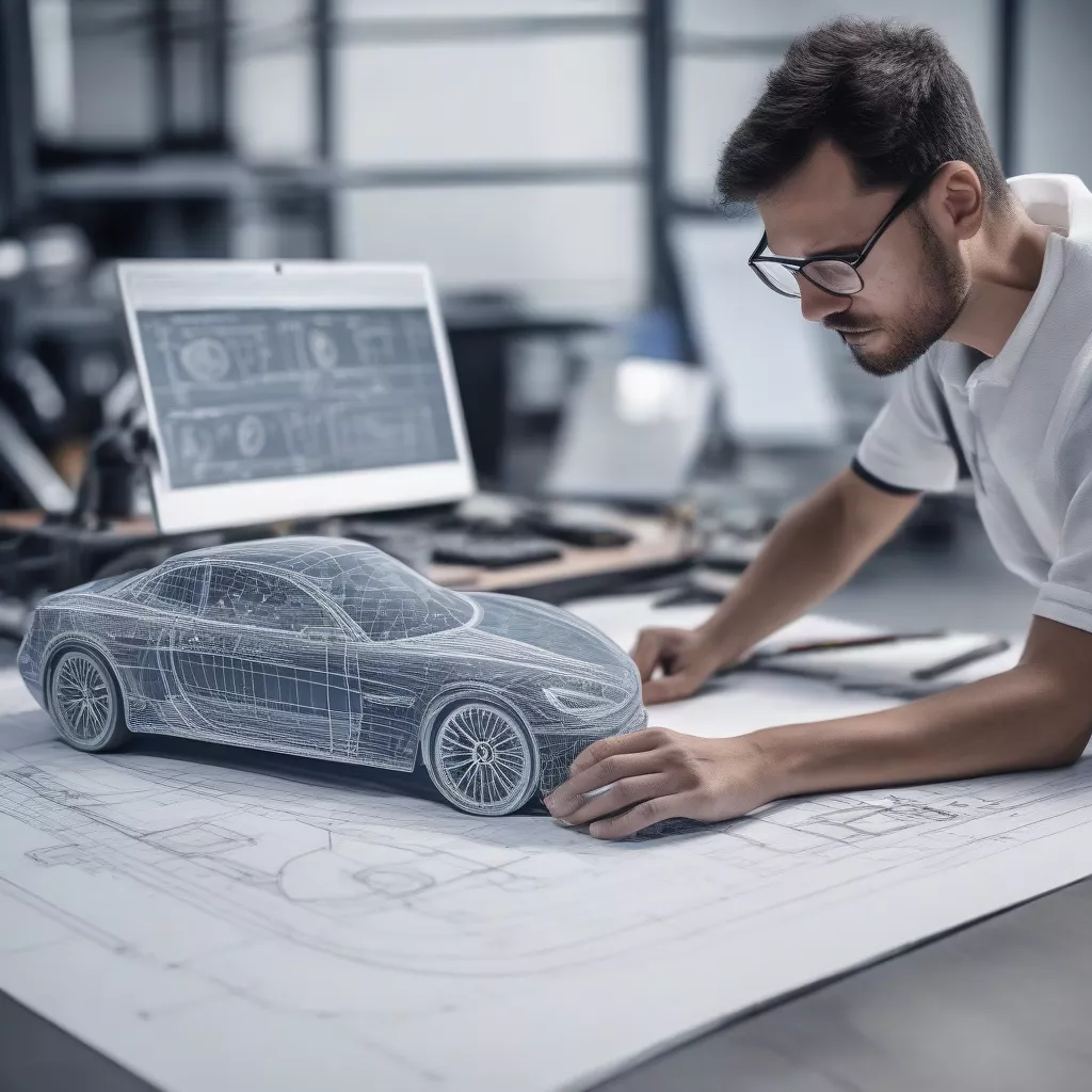 Automotive design engineer working