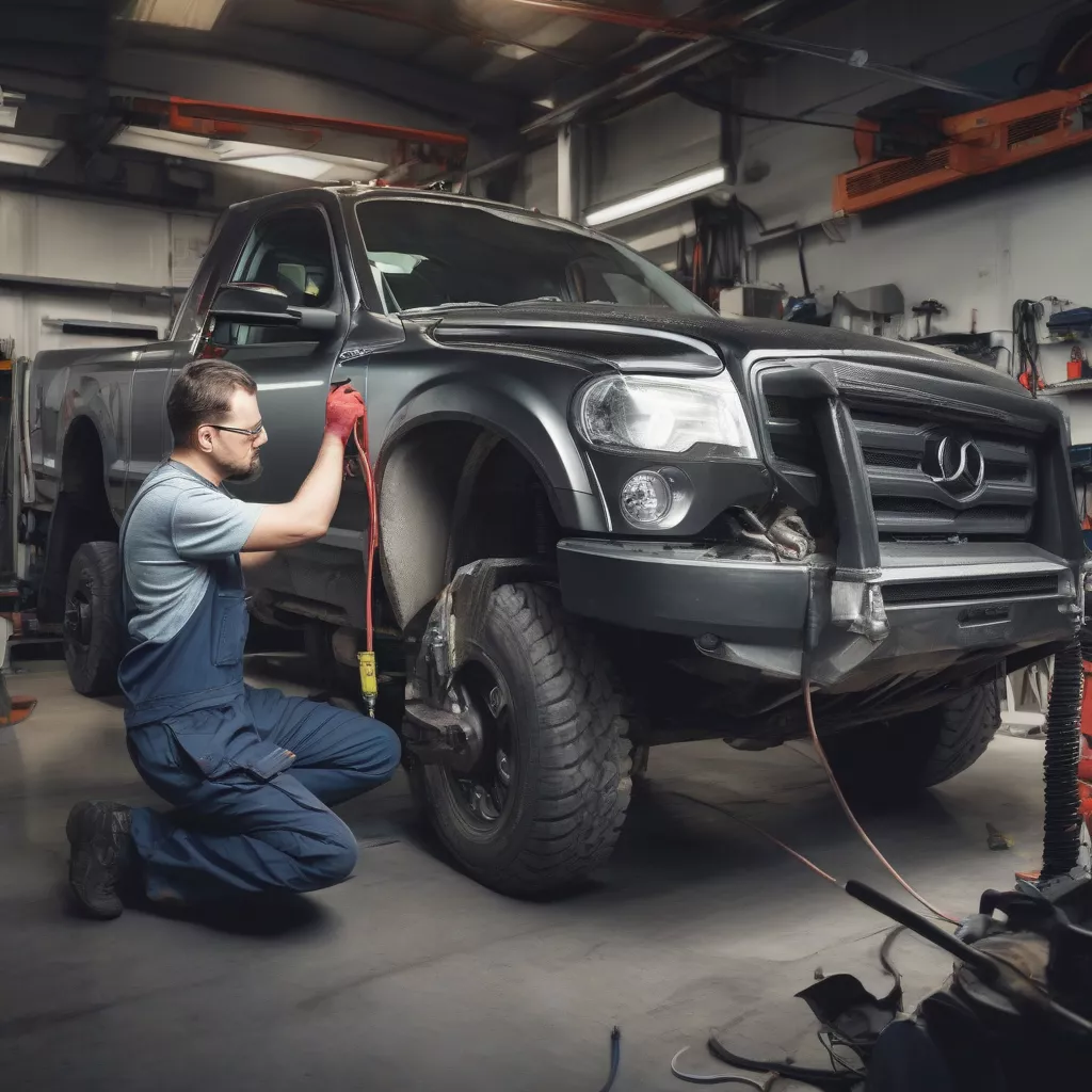 Kỹ thuật viên sửa chữa xe tải