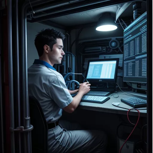 Technician reviewing truck blueprints