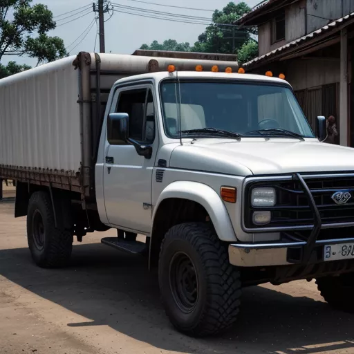 Test driving a Thaco truck in Hue