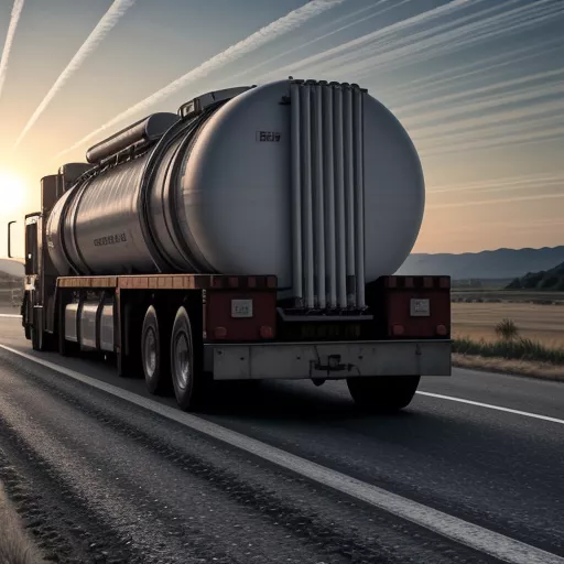 Driver operating a fuel tanker truck on a highway