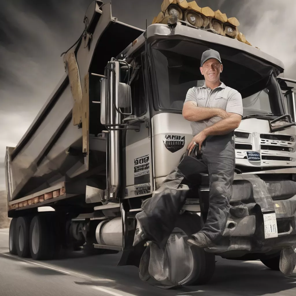 Motorista de camião basculante profissional