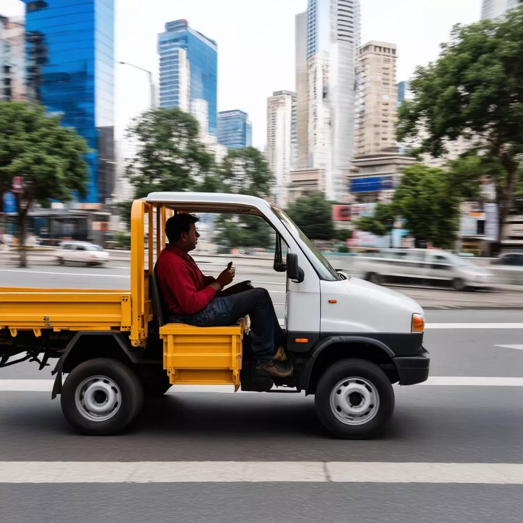 Driving a small truck