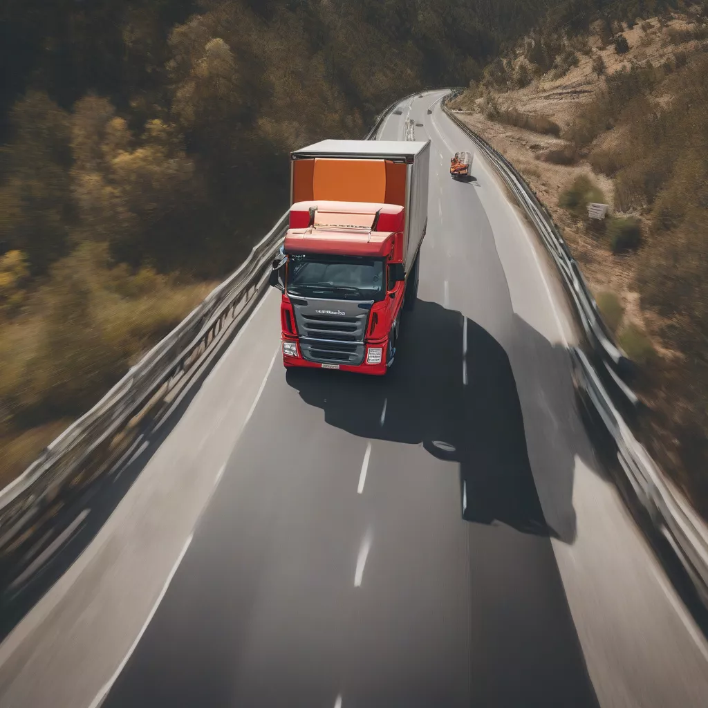 Truck driver behind the wheel