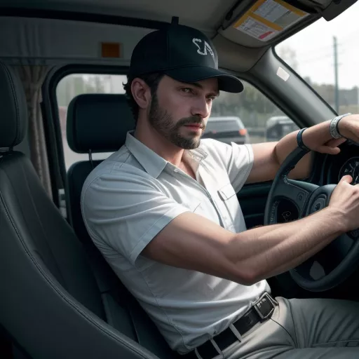Truck Driver Practicing Safe Driving