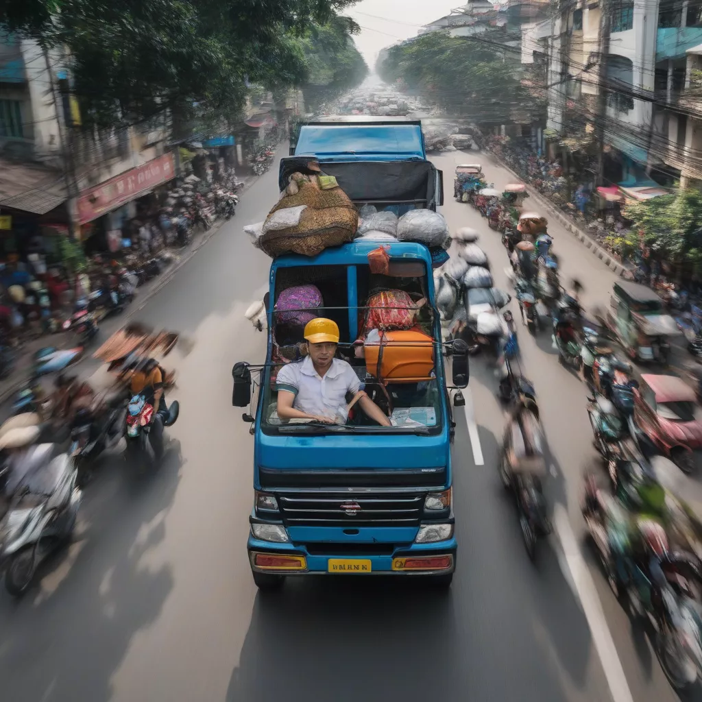 Lái xe tải an toàn trên đường phố Hà Nội