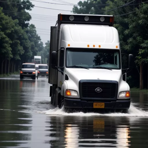 Lái xe tải an toàn trong mùa ngập