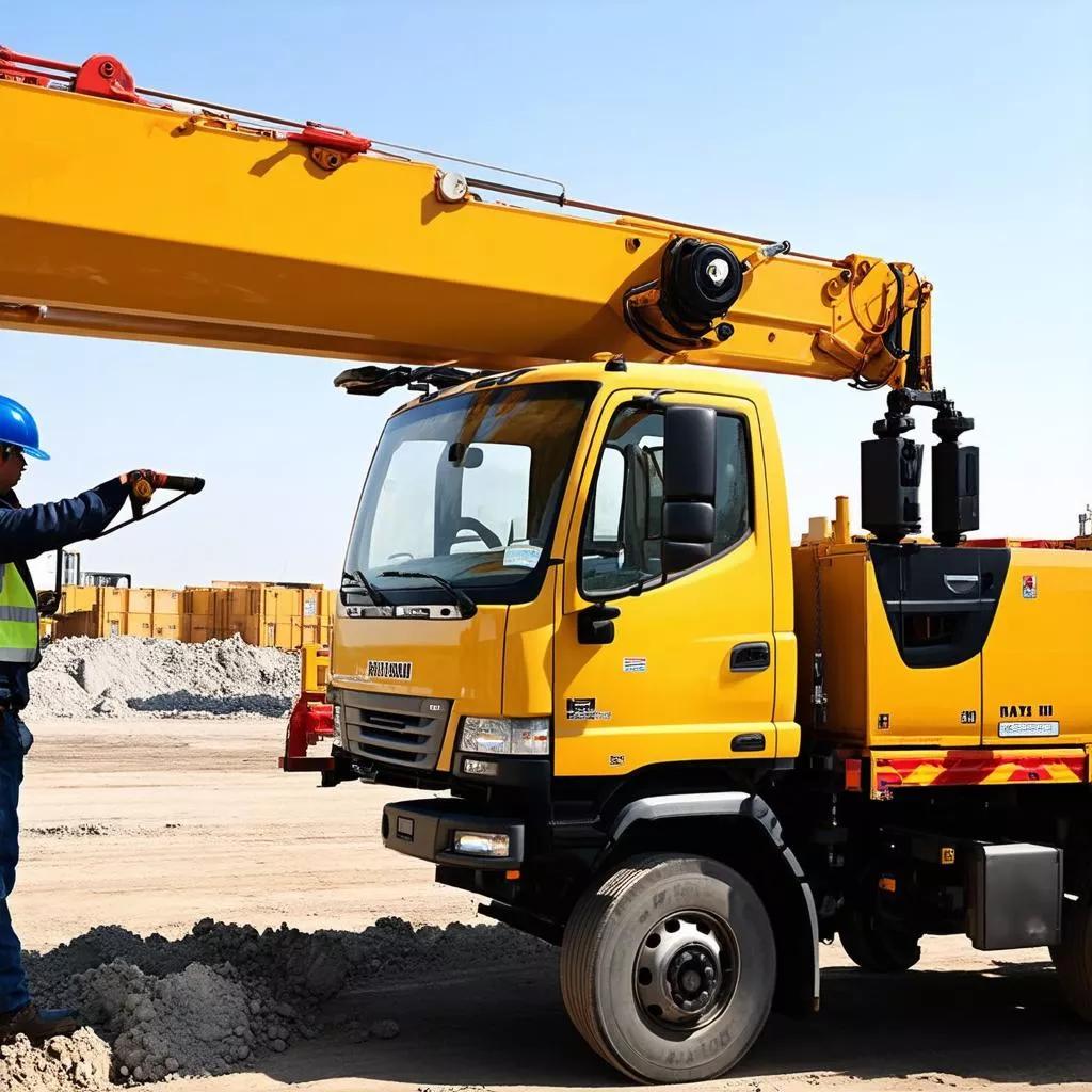Conducente di autocarro con gru
