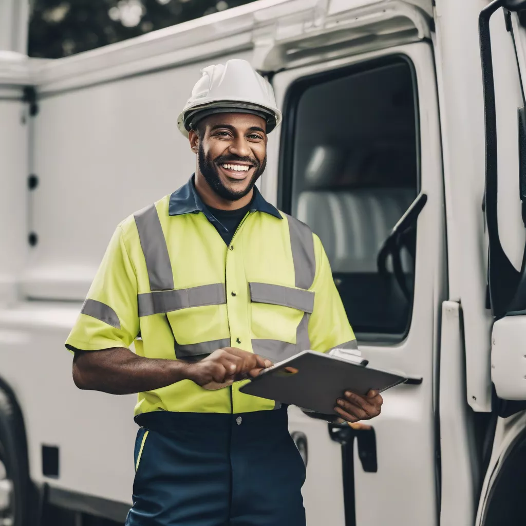 Chauffeur de camion professionnel souriant