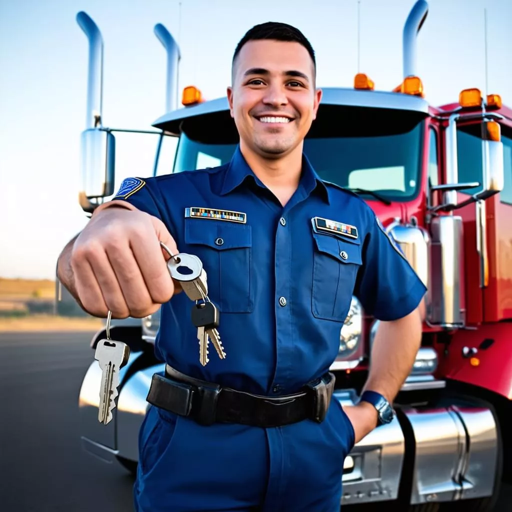 पेशेवर ट्रक चालक