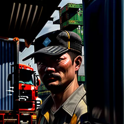 Container LKW-Fahrer im Industriegebiet Thanh Oai