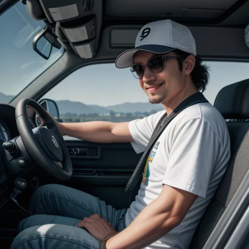Driver operating a Dongben DB1021 Wing Van