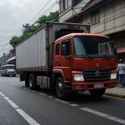 Dongfeng truck driving on Hanoi streets