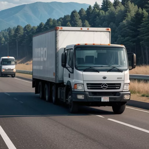 Driver operating a Hino truck