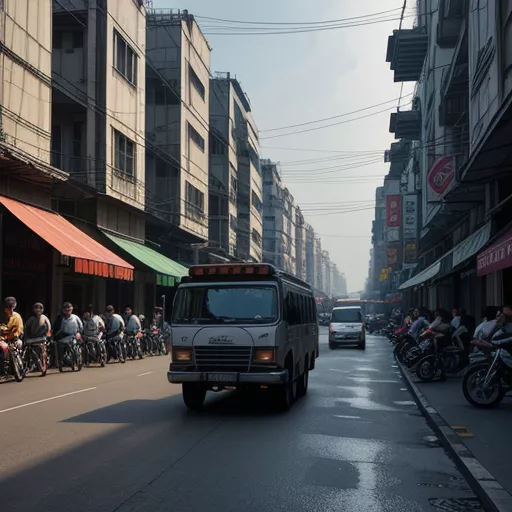 Truck driving in Hanoi