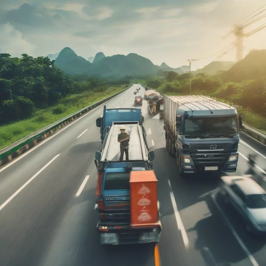 TMT truck driver practicing safe driving