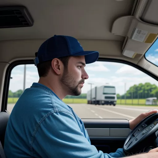 Lái xe tải trên đường