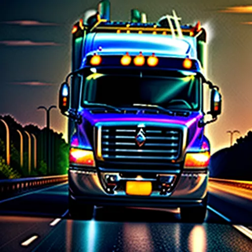 卡车在路上行驶