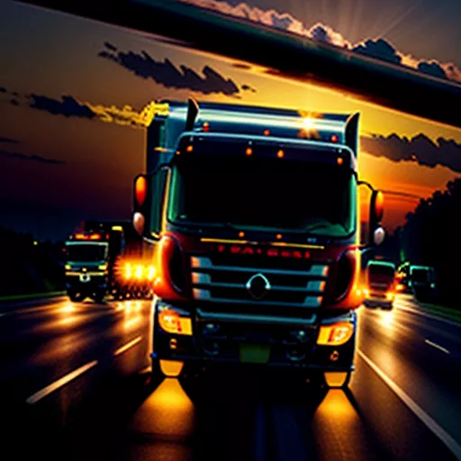 Truck driving on the highway