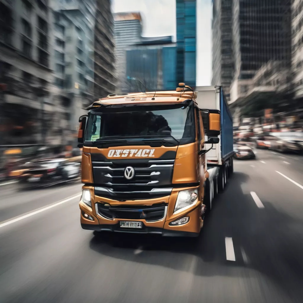 Guidare un Camion su una Strada Trafficata