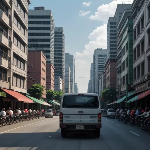 Lái xe tải trên đường phố quận 8