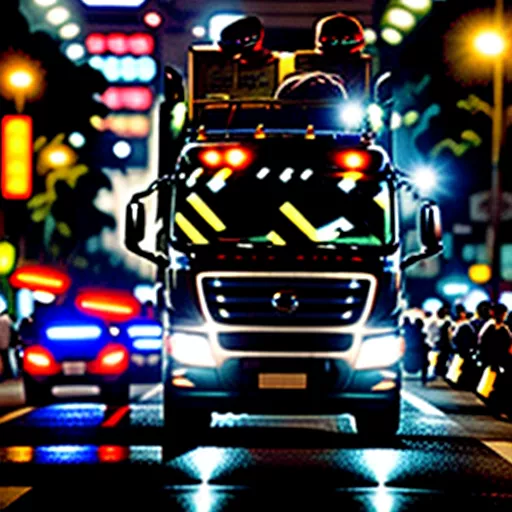 도심에서 트럭 운전